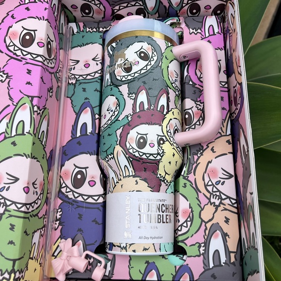 Labubu Stanley 40oz Tumbler Pink Handle Cup - Picture 2 of 3